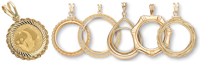 14K Gold Bezel Coin Pendants