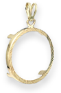 14K Gold Prong Coin Bezel Pendants