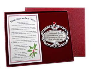 Merry Christmas From Heaven Ornament Poem